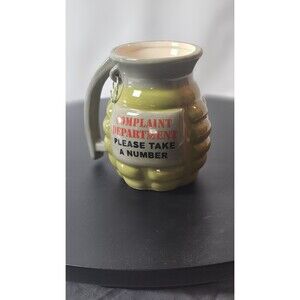 Military Hand Grenade Coffee Mug/Cup --Complaint Department Take A Number